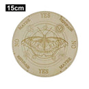Wooden Divination Pendulum Board w/ Stars Moon Carved Coaster (Yellow 15cm)
