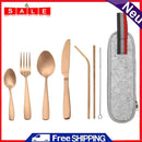 8pcs Stainless Steel Tableware Chopsticks Spoon Fork Knifes Outdoor Cutlery Set