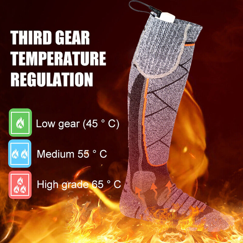 #A Electric Foot Warm Socks 3.7V Battery Foot Warmer Breathable for Fishing Camp