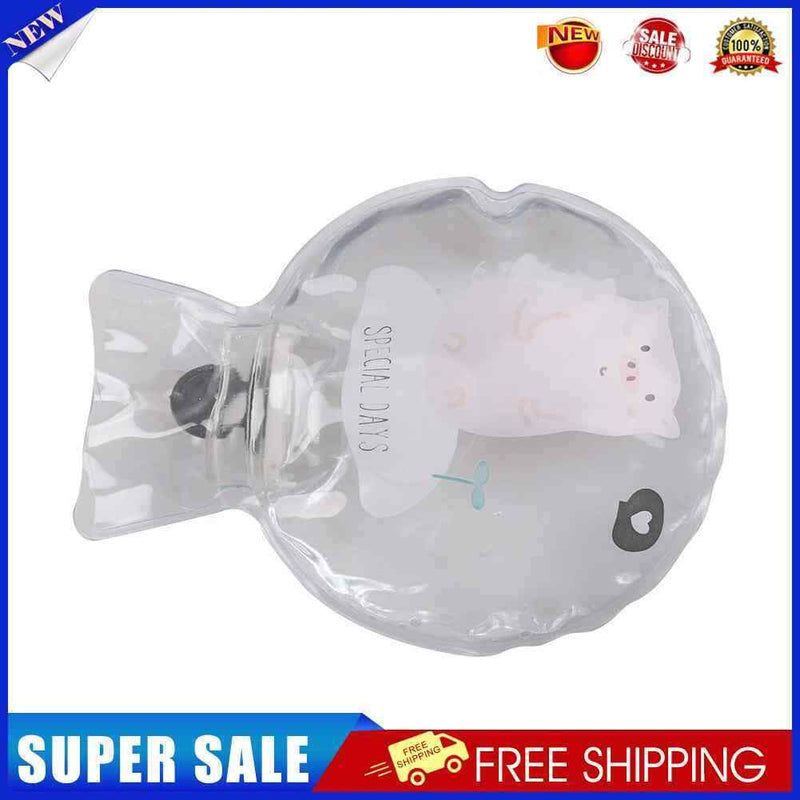 Cartoon Hot Water Bottle Cute Hand Warmer Water Injection Storage Bag (Pig)