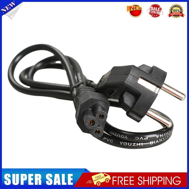 1M EU 3 Prong 2 Pin AC Laptop Power Cord Adapter Cable Black