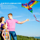 Rainbow Color Flying Parrot Kite with String Handle for Family Fun Outdoor Toys