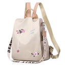 Women Backpack Flower Embroidery Shoulder School Bags Anti-theft Travel Bagpack
