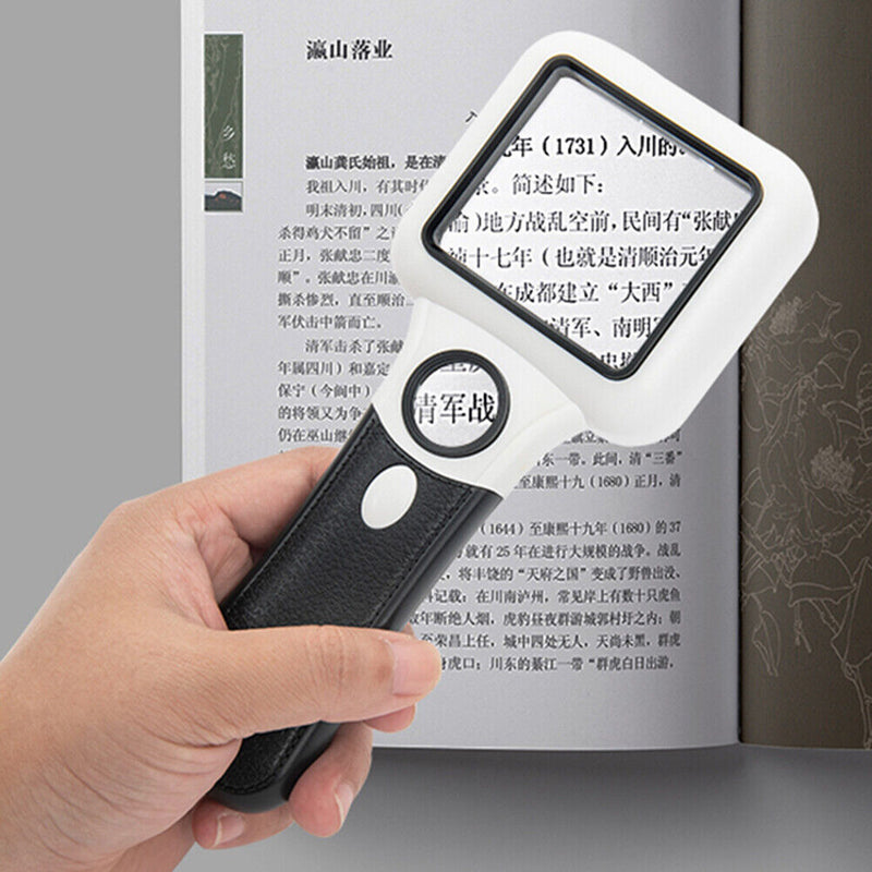 Illuminated Magnifier Optical Instrument with Light UV Lamp Reading Magnifier