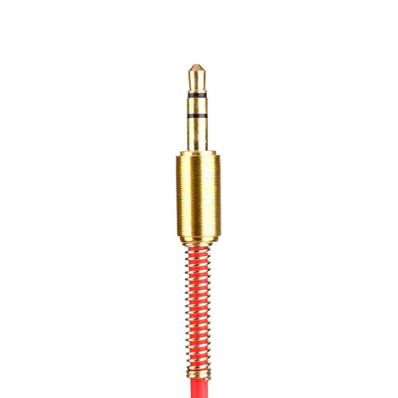 3.5mm Jack Stereo 1m Audio Cable Male to Male 90 Right Angle Cable (Red)