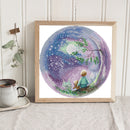 #A Look Up Moon Partial Cross Stitch 14CT DIY Printed Embroidery Kits Home Decor