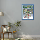 Christmas Snow View Cross Stitch 14CT Stamped Canvas Needlework Kit (F423)
