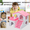 Pet Hamster House with Ladder Nest Log Cabin Animal Sleeping Toys (Pink) Newly