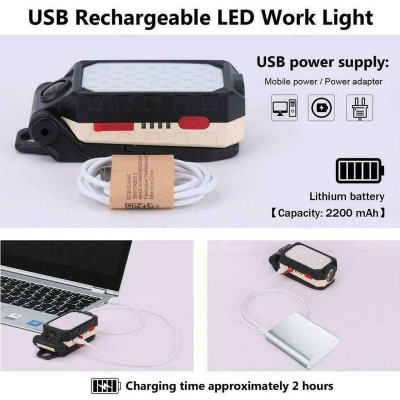 Potable COB LED Work Light Magnetic Lamp USB Rechargeable Lamp Flashlight K0R2