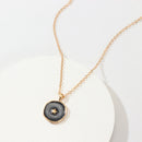 Simple Stars Moon Necklace for Women Girl Round Pendant Neck Chain Jewelry Gift
