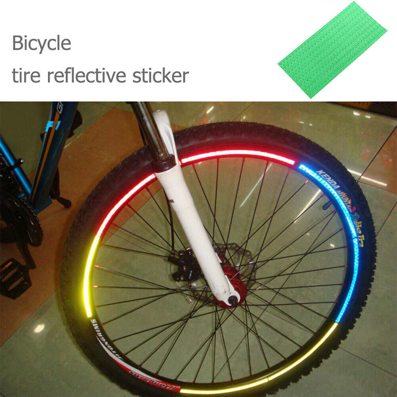Bike Bicycle Cycling Motorcycle Wheel Tire Tyre Reflective Stickers(Green)