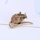 Rhinestone Mouse Brooch Retro Badge Backpack Jacket Decor Ornament Gift (A)