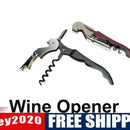 Wine Bottle Cap Opener Corkscrew Stainless Steel Metal With Plastic Handle