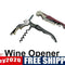 Wine Bottle Cap Opener Corkscrew Stainless Steel Metal With Plastic Handle