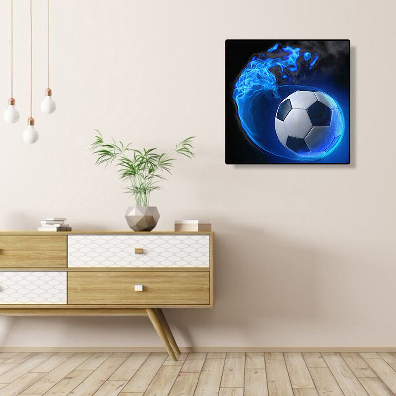 30x30cm 5D DIY Full Round Drill Diamond Painting Football Blue for Home Decor