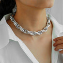 Punk Choker Metal Thick Chain Unisex Hip Hop Necklace Necklace Statement Jewelry