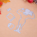 4pcs Summer Beach Man DIY Stencil Cutting Dies Scrapbooking Embossing Kart