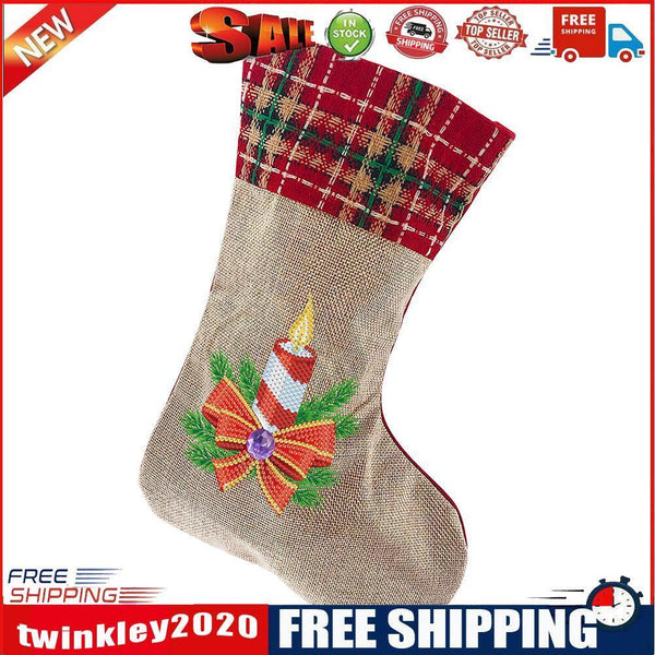 2 x Diamond Painting Christmas Stockings DIY Xmas Mosaic Making Kit (SDW07)