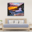 Painting By Numbers DIY Seaside Sunset Canvas Oil Art Picture for Home Decor Kit