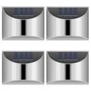 2pcs Cold White 4 LED Solar Lights Waterproof  Wall Stair Lamp for Security
