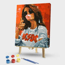Frameless Oil Painting Arts Picture By Number Fashion Girl Hand Painted Craft