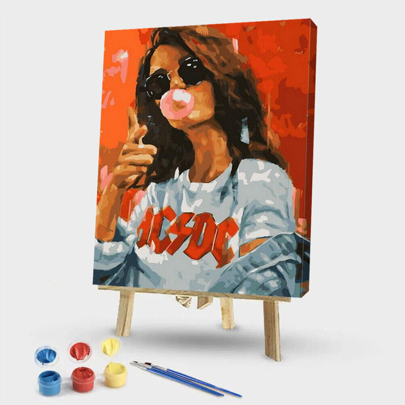 Frameless Oil Painting Arts Picture By Number Fashion Girl Hand Painted Craft