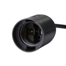 E27 Lamp Base w/ Switch LED Bulb Suspension Lamp Socket Holder (UK Black)