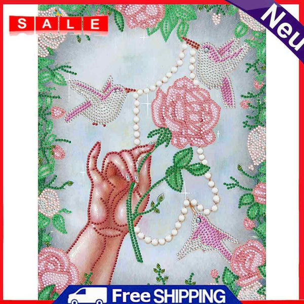 5D Diamond Painting Kit Rose Bird Partial Special Shape Drill DIY Wall Art Craft