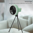 Multifunctional Mini Fan with LED Light Desktop Ceiling Fan (Green Tripod)