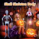 Halloween Luminous Skeleton Decor Full Body Movable Joints Skeleton Party Prop