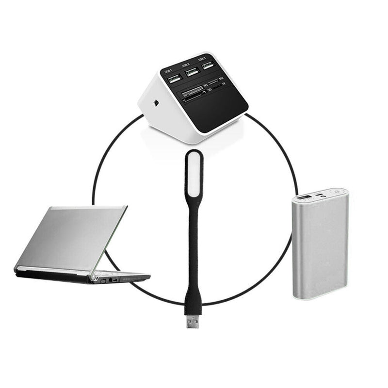 LED USB Lamp Mini Portable Laptop Book Reading Desk Night Lighting (Black) Newly