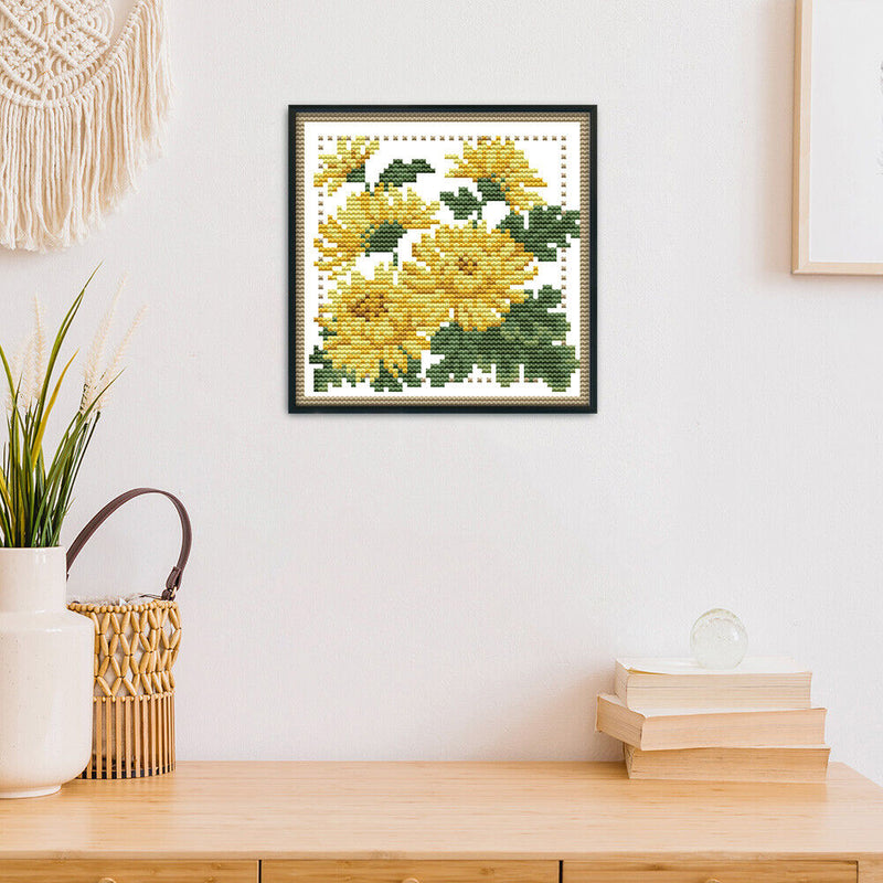 Print Artwork Canvas Flower Series DIY Needlework 14CT Stamped Kit Cross St