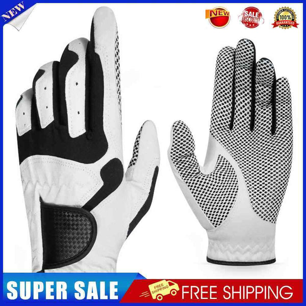 1pc Golf Gloves Anti-slip Left Hand Microfiber Glove for Men (White 23)