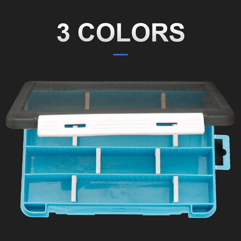 Fishing Tackle Box with Removable Baffle Fishing Hook Storage Case (Blue) Newly
