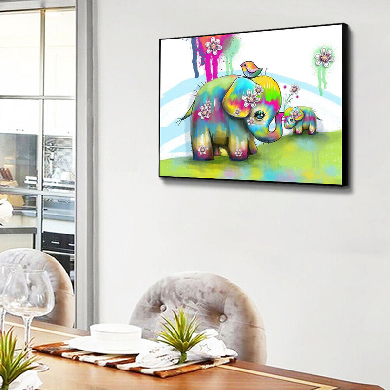 Elephant and Bird Oil Paint By Numbers Kits Drawing DIY Wall Art (M948)