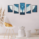 5 Panels Diamond Painting DIY Full Round Drill Mosaic Picture Home Decoration