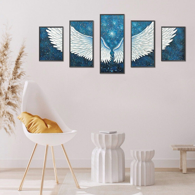 5 Panels Diamond Painting DIY Full Round Drill Mosaic Picture Home Decoration