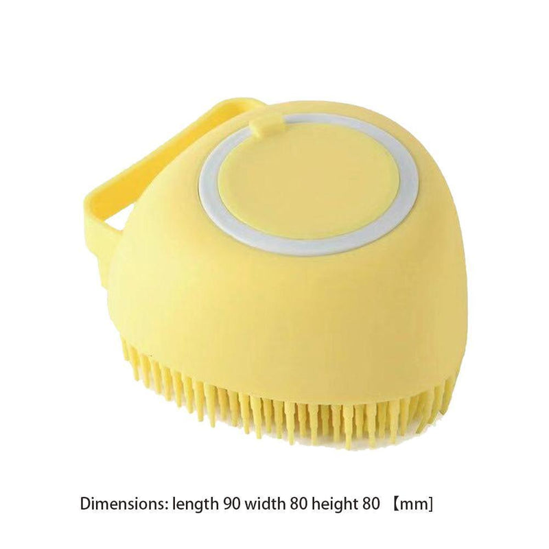 Soft Pet Dog Bath Shower Shampoo Brush SPA Massage Clean Scrubber (Yellow)