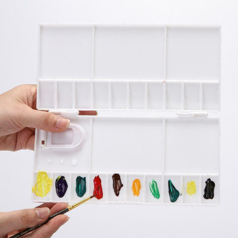 Creative Art Palette Plastic Watercolor Clamshell Paint Supplies Tools Art I9H2