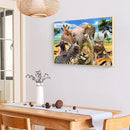 5D Full Round Drill Drawing Picture Zoo Party Diamond Painting Room Ornament Kit