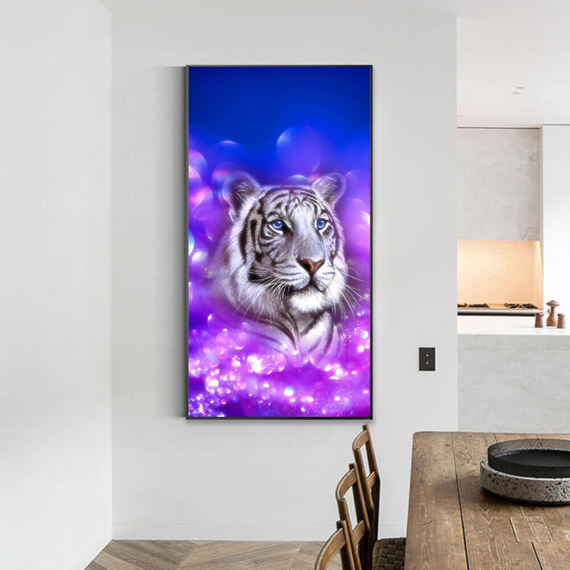 White Tiger Oil Paint By Numbers DIY Handpainted on Canvas Wall Picture Crafts