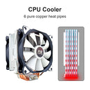 SNOWMAN MT6 12cm CPU Cooler Fan 6 Heat Pipes 4 Pin Heatsink (Dual Fan) Newly