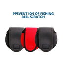 Baitcasting Raft Fishing Reel Bag Wheel Protective Case Storage Pouch (Red)