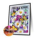 Butterfly Flowers Diamond Painting Full Round Rhinestone Wall