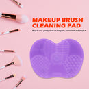 Silicone Makeup Brush Pen Cleaning Pad Suction Cup Scrubber Board (Purple) Newly