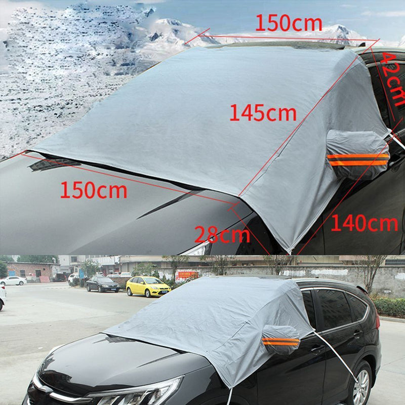 with Night Reflective Strips Auto Snow Cover Car Windscreen Mirror Shield Cover