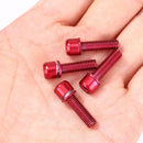 6pcs/set High Carbon Steel M5 Hex Bicycle Holder Bottle Rack Screws (Red)