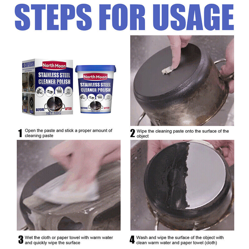 Powerful Stainless Steel Cookware Cleaning Pastes - Household Kitchen Cleaner