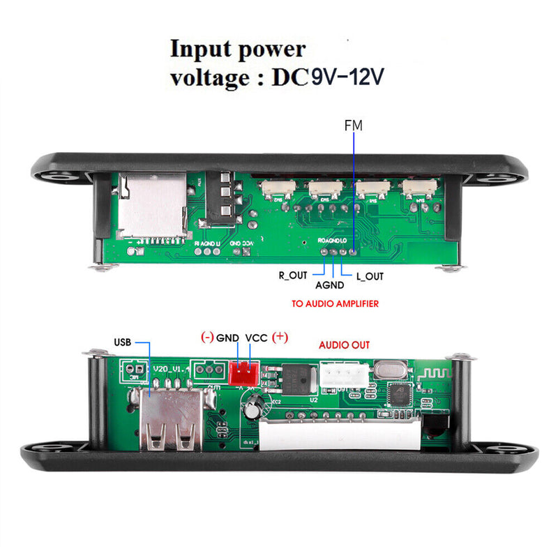 Wireless Bluetooth-Compatible 5.0 12V MP3 WMA Decoder Board Car FM Radio Module