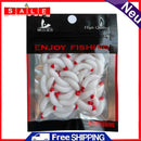 100pcs 2.4cm 0.5g Maggot Bionic Fishing Lures Artificial Soft Bait (White)